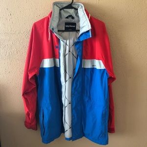 Helly Hansen Red Blue and Gray Windbreaker small